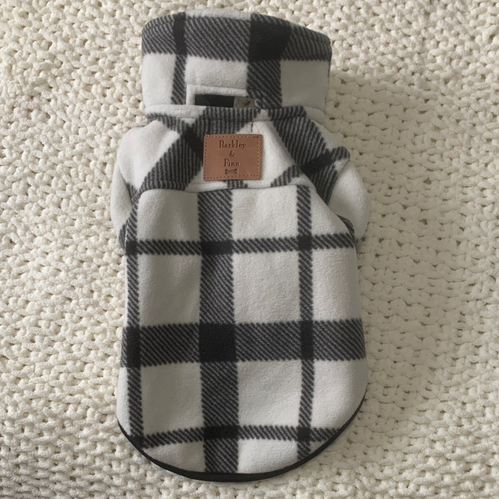Cream and Black fleece dog coat